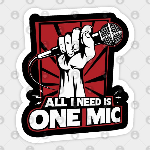 One Mic Sticker by The Aulluminati